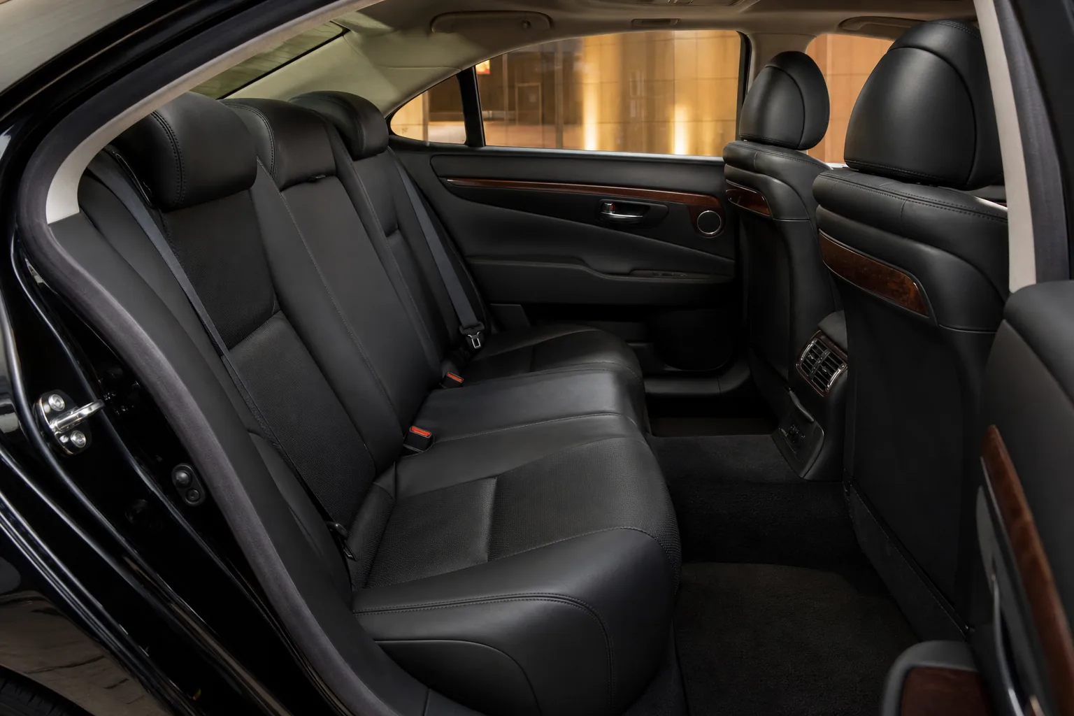 Black Lexus luxury sedan interior