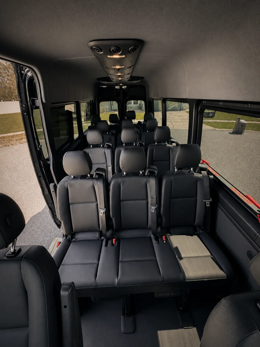 14-seat Mercedes-Benz Sprinter interior