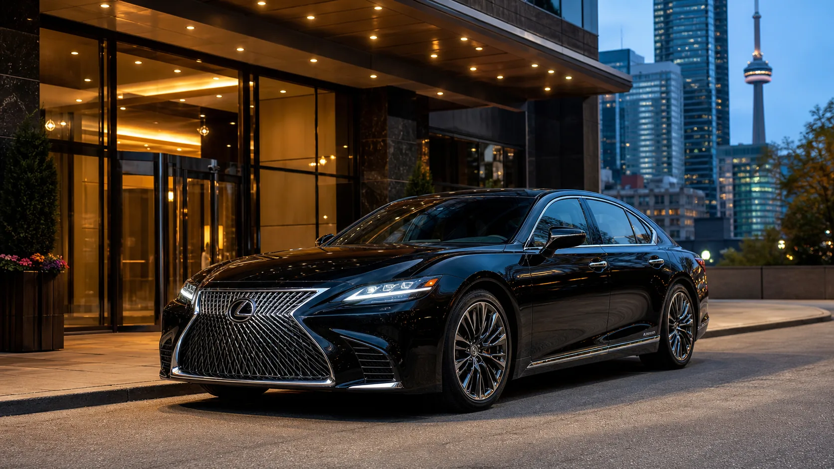Black Lexus luxury sedan exterior